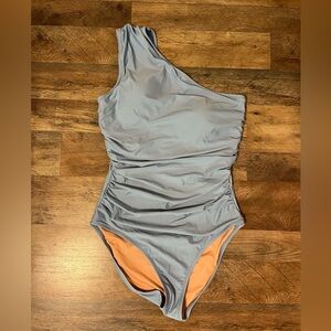J. crew One-shoulder ruched one-piece swimsuit